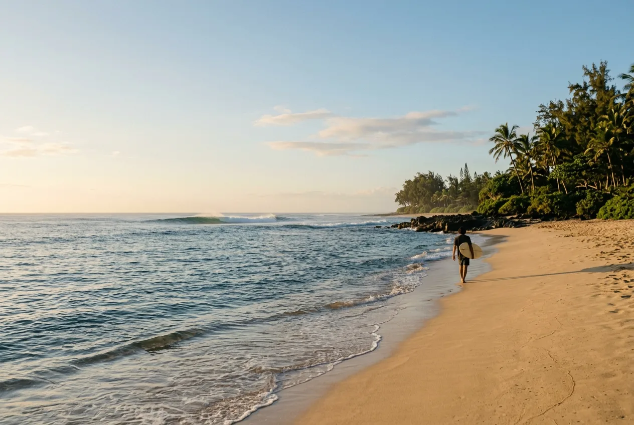 Waves breaking at Pipeline near Sunset Beach